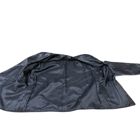 "NATURAL COMFORT" Butter Leather Zip Up Jacket SZ S PLZ READ Biker Sexy Goth - Picture 3 of 11